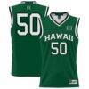 #50 Hawaii Rainbow Warriors GameDay Greats Unisex Lightweight Basketball Jersey - Green - Front View