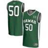 #50 Hawaii Rainbow Warriors GameDay Greats Youth Lightweight Basketball Jersey - Green - Front View