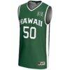 #50 Hawaii Rainbow Warriors GameDay Greats Youth Lightweight Basketball Jersey - Green - Side View