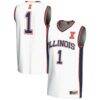 #1 Illinois Fighting Illini GameDay Greats Unisex Lightweight Basketball Jersey - White - Front View