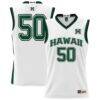 #50 Hawaii Rainbow Warriors GameDay Greats Unisex Lightweight Basketball Jersey - White - Front View