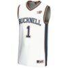 #1 Bucknell Bison GameDay Greats Unisex Lightweight Basketball Jersey - White - Side View