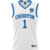 #1 Creighton Bluejays GameDay Greats Unisex Lightweight Basketball Jersey - White - Side View
