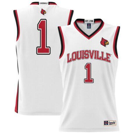 #1 Louisville Cardinals GameDay Greats Unisex Lightweight Basketball Jersey - White - Front View