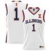 #1 Illinois Fighting Illini GameDay Greats Youth Lightweight Basketball Jersey - White - Front View