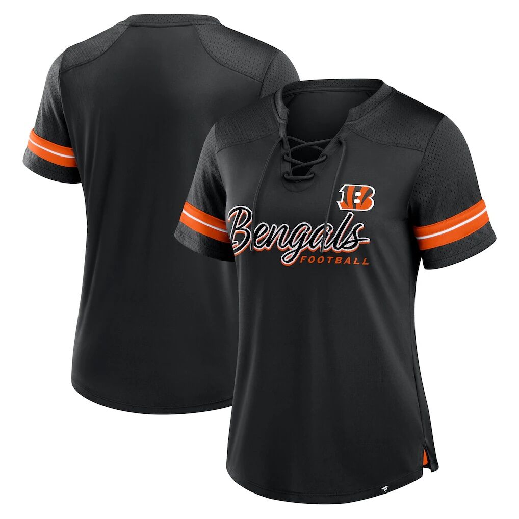 Cincinnati Bengals Fanatics Women’s Play Script Lace-Up T-Shirt