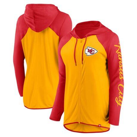 Kansas City Chiefs Fashion7 Women's Script Full-Zip Hoodie - Gold/Red