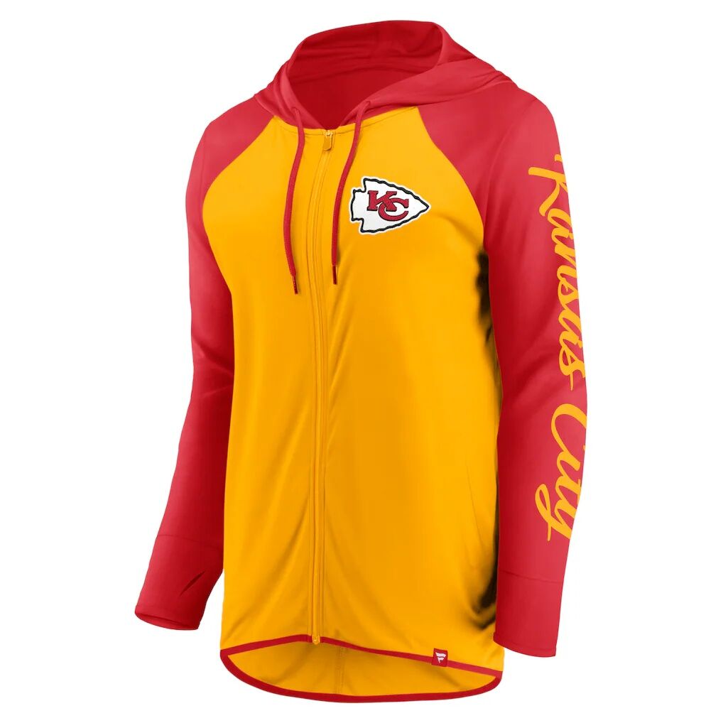 Kansas City Chiefs Fashion7 Women’s Script Full-Zip Hoodie – Gold/Red