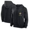 New Orleans Saints Fashion7 Women's Script Lock Full-Zip Hoodie - Black - Front View