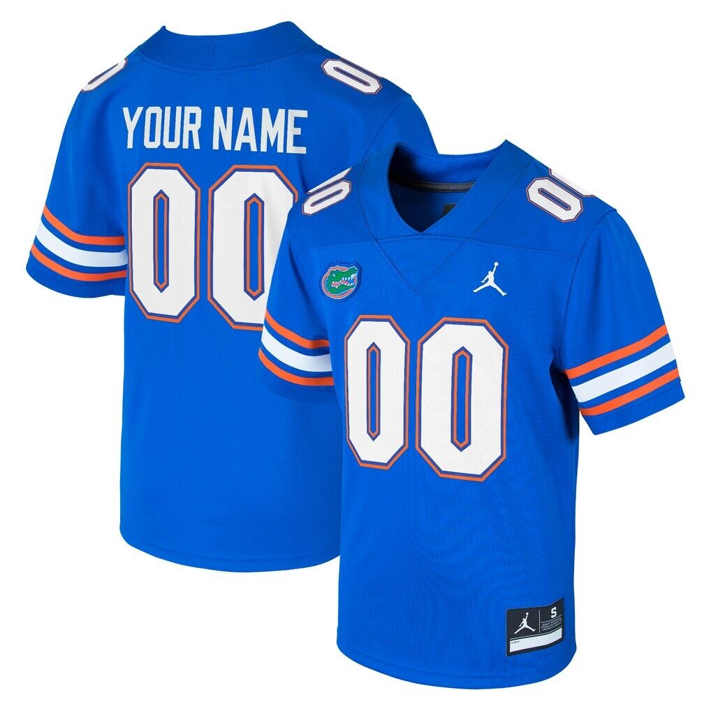 Florida Gators Jordan Brand Youth  Custom Football Game Jersey - Royal