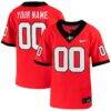 Georgia Bulldogs Nike Youth Custom Football Game Jersey - Red - Front View