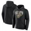 New Orleans Saints Fashion7 Geometric Chrome Pullover Hoodie - Black - Front View