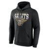New Orleans Saints Fashion7 Geometric Chrome Pullover Hoodie - Black - Side View