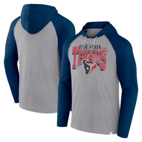 Houston Texans Fashion7 Under Center Long Sleeve Hoodie T-Shirt - - Front View