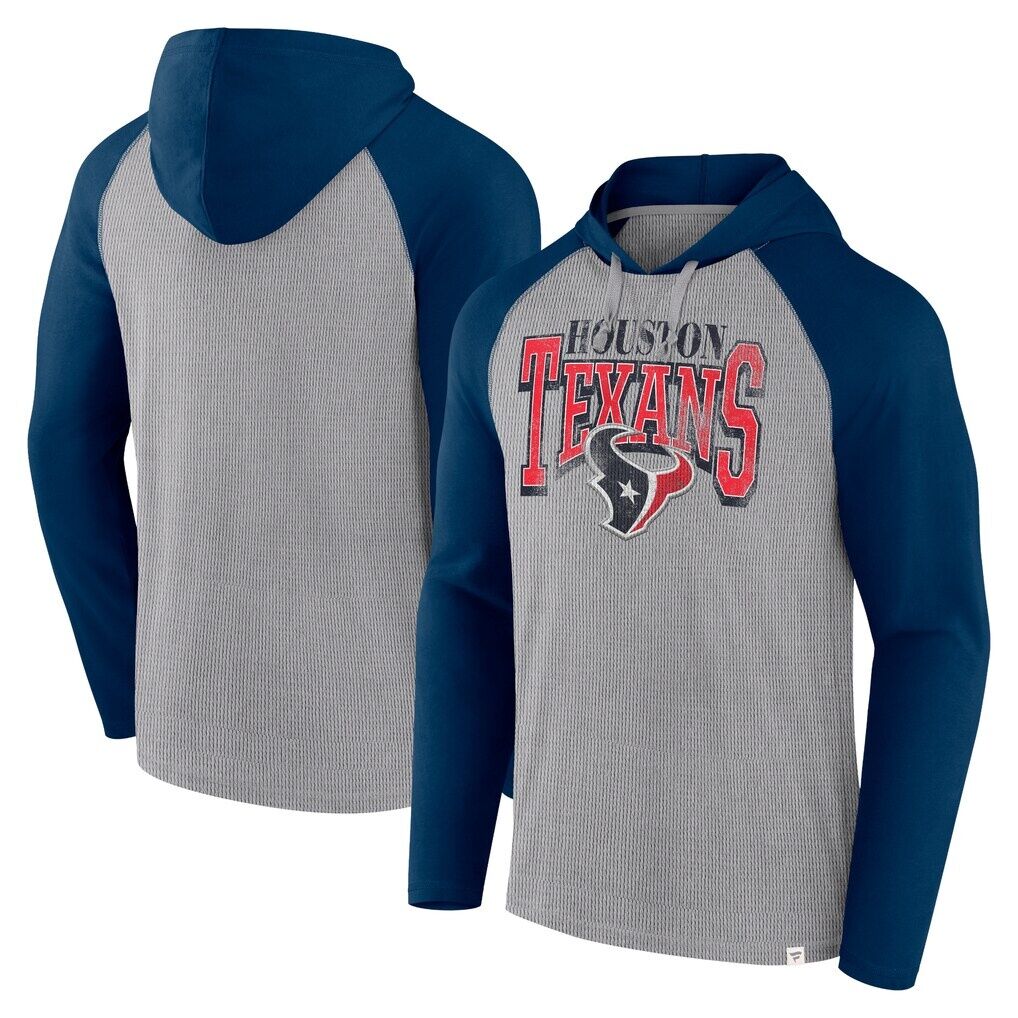 Houston Texans Fashion7 Under Center Long Sleeve Hoodie T-Shirt – Gray/Navy