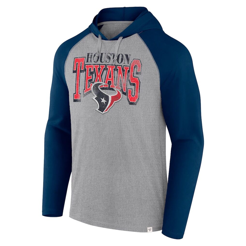 Houston Texans Fashion7 Under Center Long Sleeve Hoodie T-Shirt – Gray/Navy