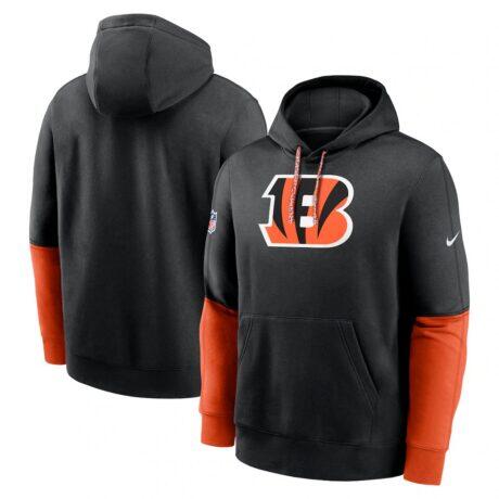 Cincinnati Bengals Nike 2024 Sideline Club Pullover Hoodie - Black - Front View
