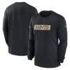 New Orleans Saints Nike Sideline Player Performance Long Sleeve T-Shirt - Black - Front View