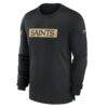 New Orleans Saints Nike Sideline Player Performance Long Sleeve T-Shirt - Black - Side View