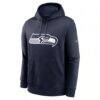Seattle Seahawks Nike Primetime Club Logo Hoodie - College Navy - Side View