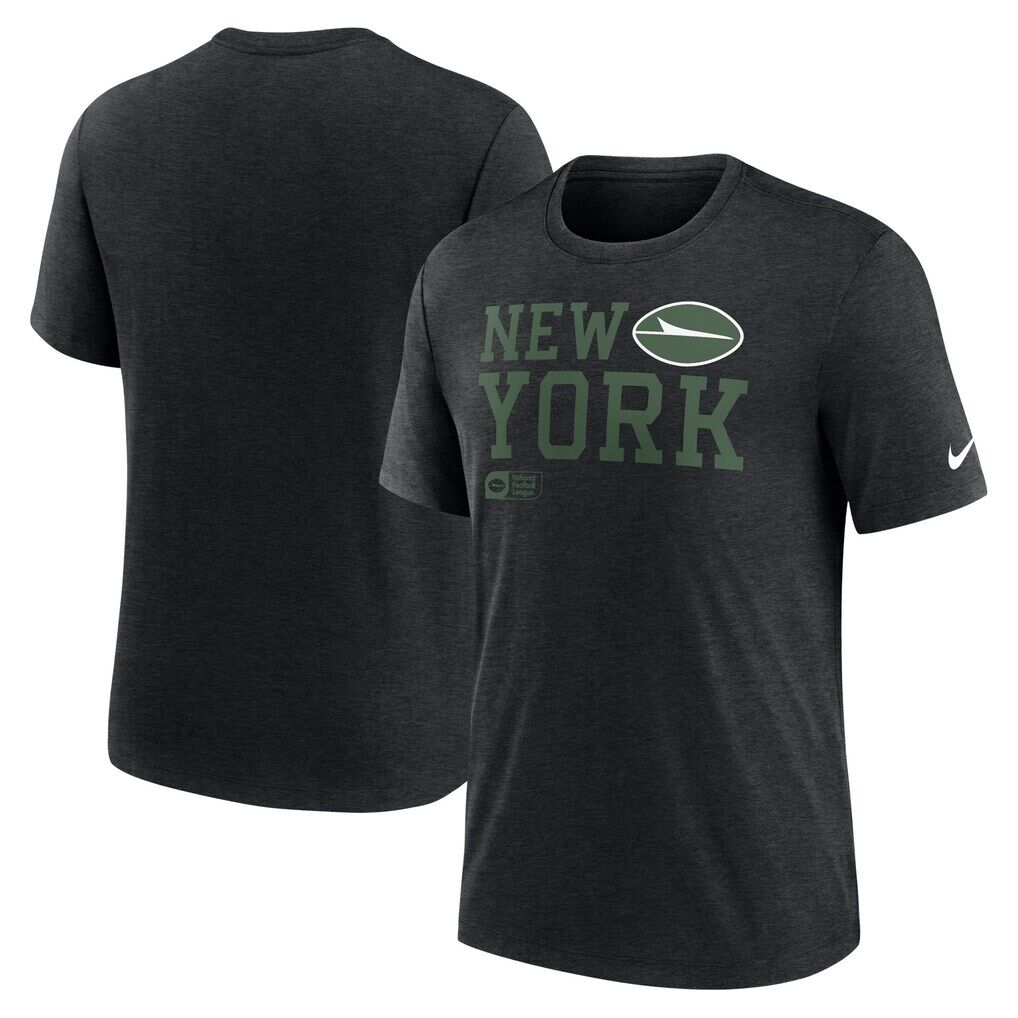 New York Jets Nike Overlap Lockup Tri-Blend T-Shirt