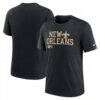 New Orleans Saints Nike Overlap Lockup Tri-Blend T-Shirt - Black - Front View