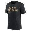 New Orleans Saints Nike Overlap Lockup Tri-Blend T-Shirt - Black - Side View