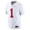#1 Alabama Crimson Tide Nike Game Jersey - White - Side View