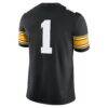 #1 Iowa Hawkeyes Nike Game Jersey - Black - Detail View