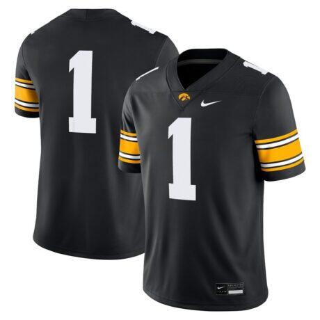 #1 Iowa Hawkeyes Nike Game Jersey - Black - Front View