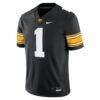 #1 Iowa Hawkeyes Nike Game Jersey - Black - Side View