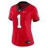 #1 Georgia Bulldogs Nike Women's Game Jersey - Red - Side View