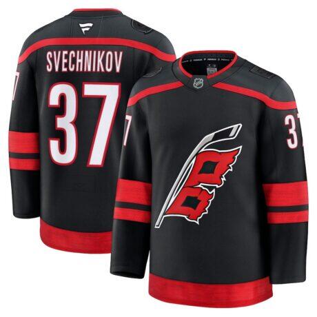 Andrei Svechnikov Carolina Hurricanes Fashion7 Home Premium Jersey - Black - Front View