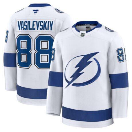 Andrei Vasilevskiy Tampa Bay Lightning Fashion7 Away Premium Jersey - White - Front View