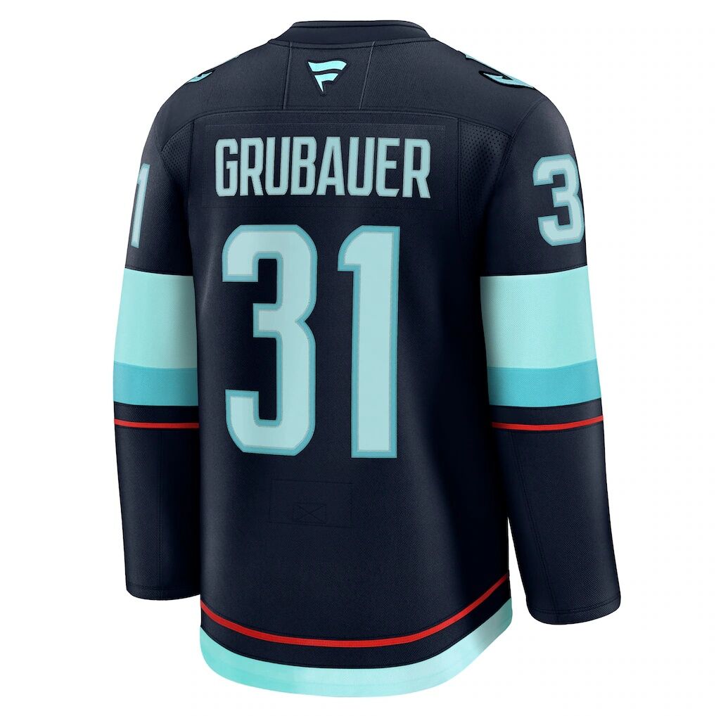 Philipp Grubauer Seattle Kraken Fashion7 Home Premium Jersey - Deep Sea Blue