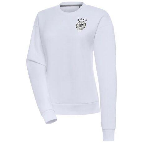 Germany National Team Women's Takeover Crewneck Pullover Sweatshirt - White - Front View