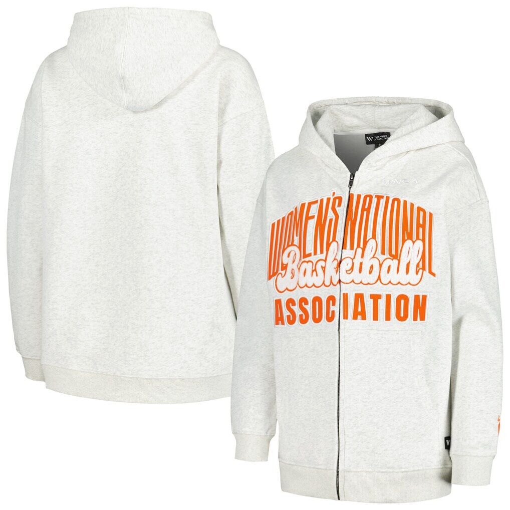 WNBA The Wild Collective Women's Washed Full-Zip Hoodie - Heather Gray