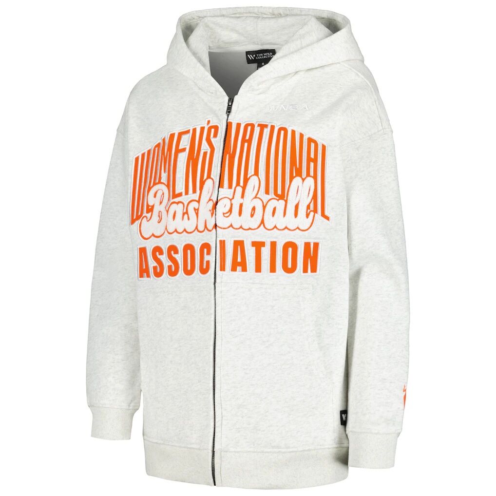 WNBA The Wild Collective Women's Washed Full-Zip Hoodie - Heather Gray