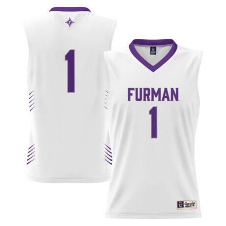 #1 Furman Paladins GameDay Greats Youth Lightweight Basketball Jersey - White - Front View