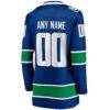 Vancouver Canucks Fashion7 Women's Breakaway Custom Jersey - Blue - Detail View