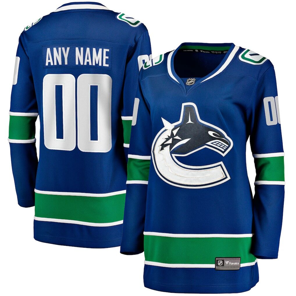 Vancouver Canucks Fashion7 Women's Breakaway Custom Jersey