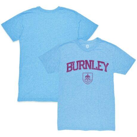 Burnley 1863FC Wordmark Mock Twist Tri-Blend T-Shirt - Light Blue - Front View
