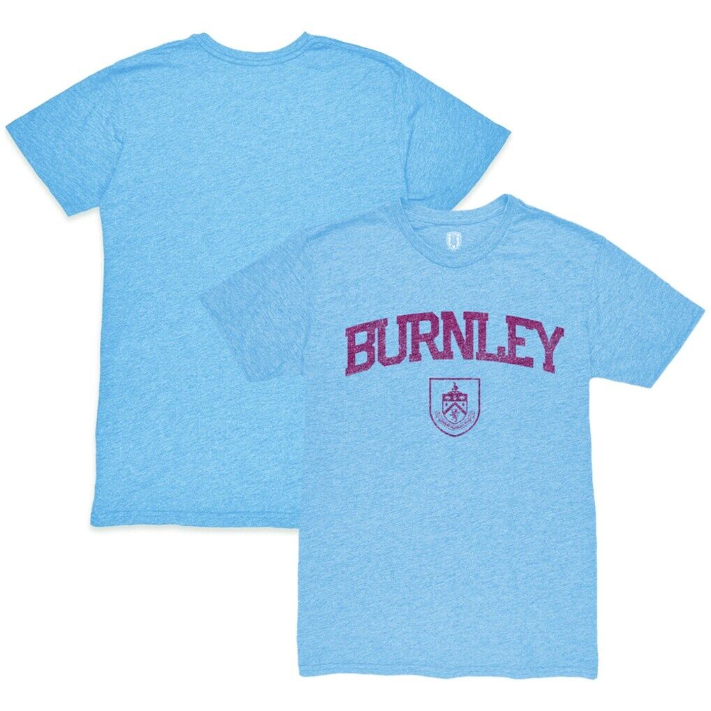 Burnley 1863FC Wordmark Mock Twist Tri-Blend T-Shirt - Light Blue