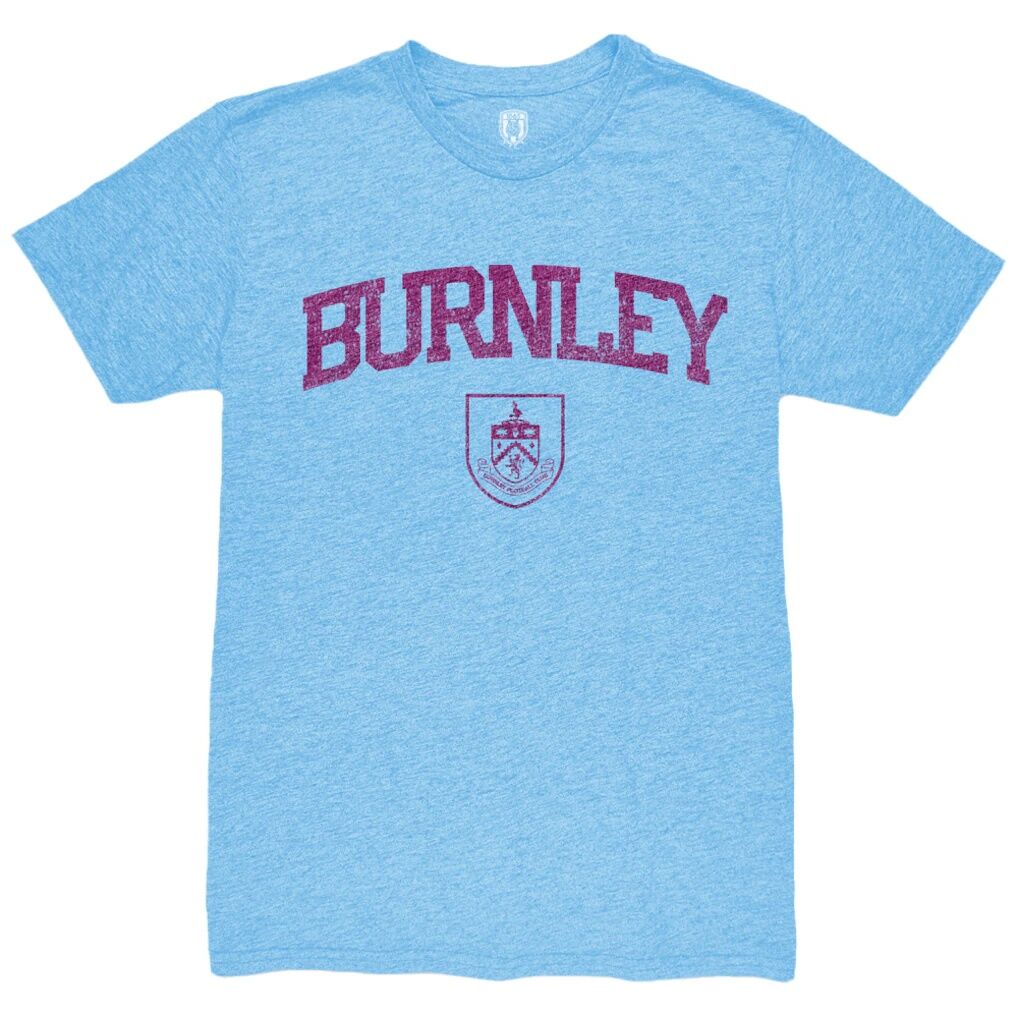 Burnley 1863FC Wordmark Mock Twist Tri-Blend T-Shirt - Light Blue