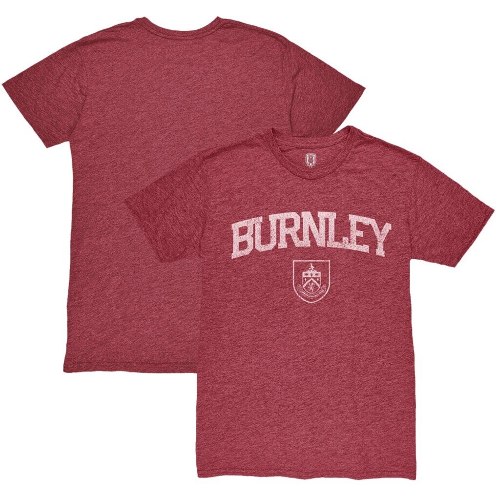 Burnley 1863FC Wordmark Mock Twist Tri-Blend T-Shirt - Claret