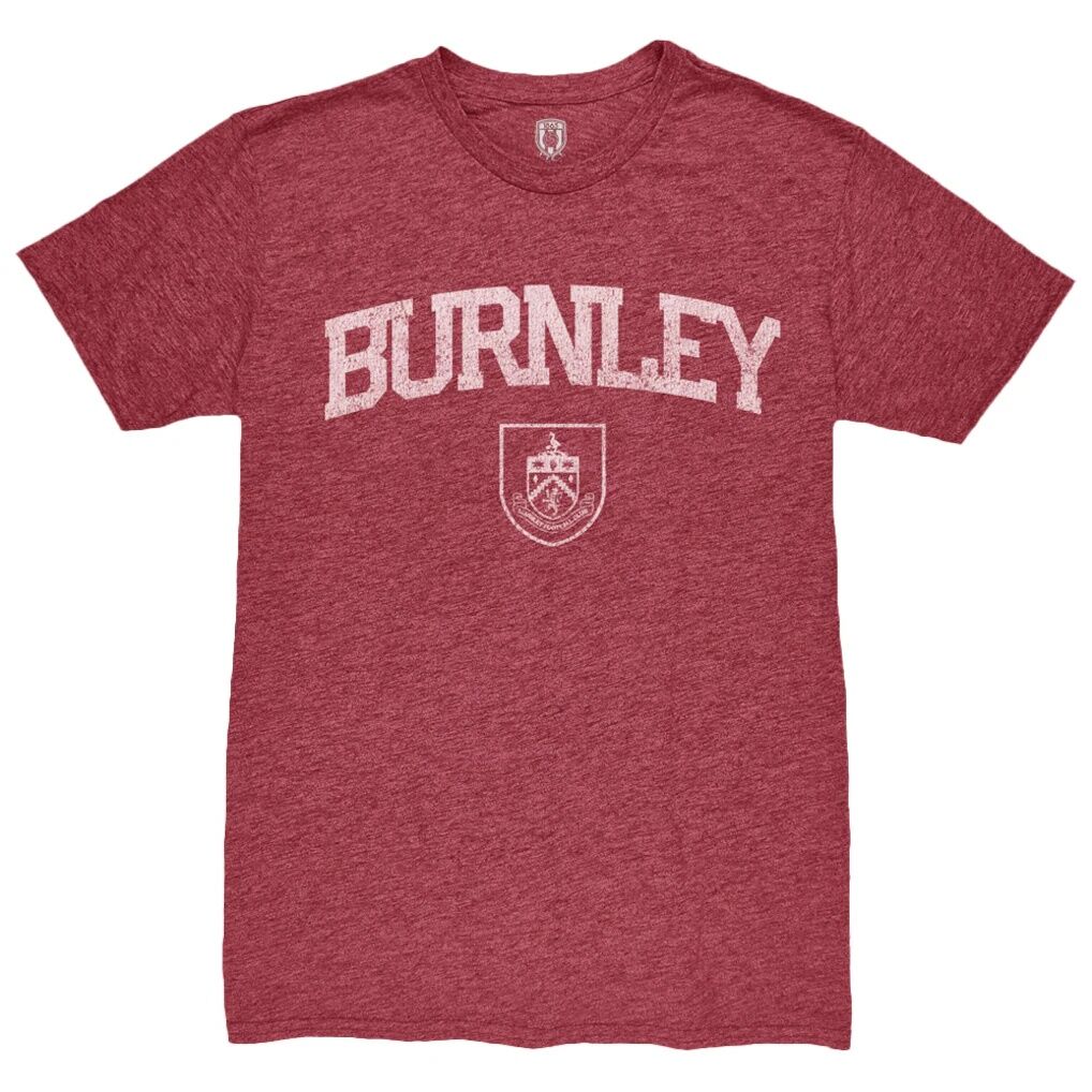 Burnley 1863FC Wordmark Mock Twist Tri-Blend T-Shirt - Claret