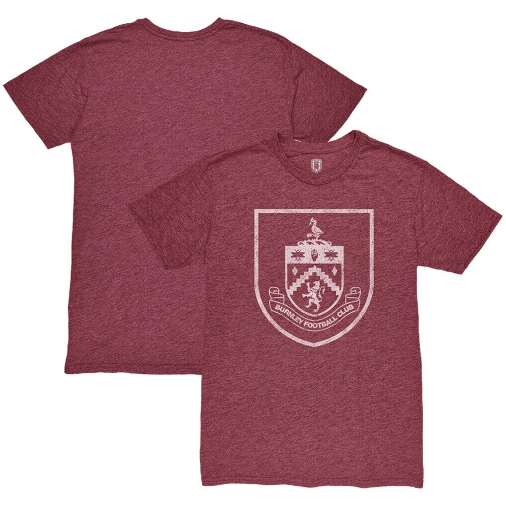 Burnley 1863FC Mono Crest Mock Twist Tri-Blend T-Shirt - Claret