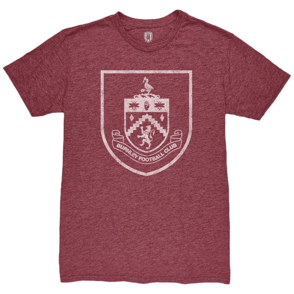 Burnley 1863FC Mono Crest Mock Twist Tri-Blend T-Shirt - Claret