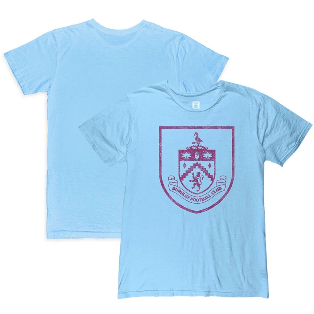 Burnley 1863FC Mono Crest Slub T-Shirt - Light Blue