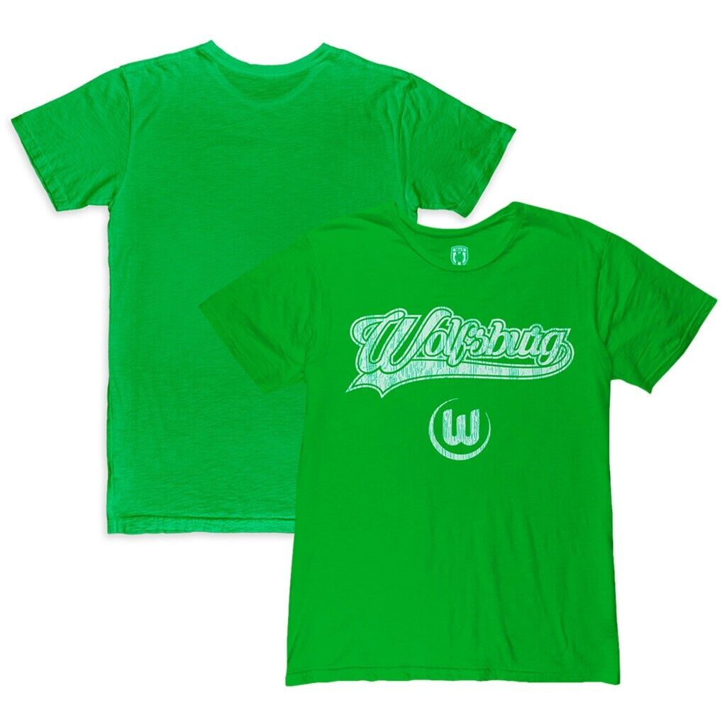VfL Wolfsburg 1863FC Script Slub T-Shirt - Neon Green